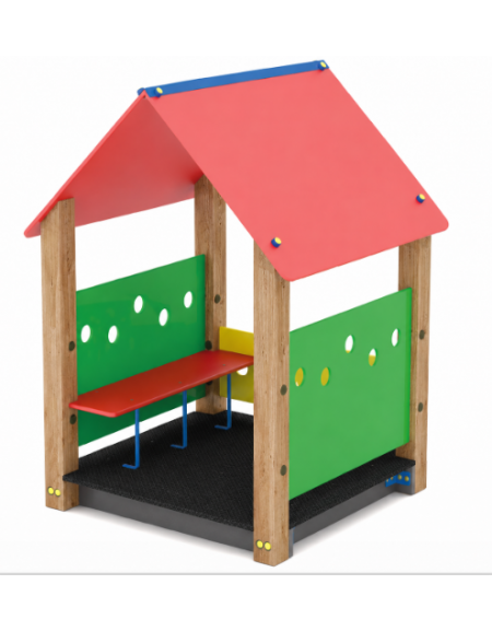 Casetta per bambini con struttura in legno termotrattato - pavimentazione interna in carply - cm 131x120x172h