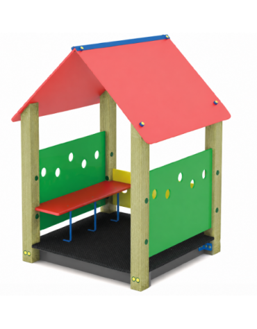 Casetta in legno per bambini con pavimentazione interna in carply - cm 131x120x172h