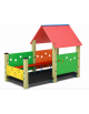 Casetta gioco con struttura in legno di pino nordico - con verandina e panchine interne - cm 222x131x172h