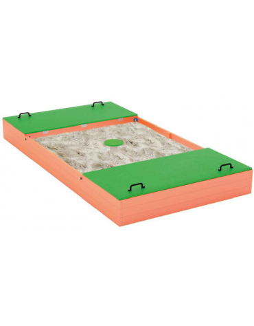 Sabbiera classica in HDPE con rinforzi della cassa in alluminio - area gioco 4 mq - cm 400x210x44h