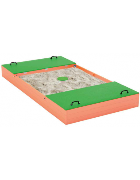 Sabbiera classica in HDPE con rinforzi della cassa in alluminio - area gioco 4 mq - cm 400x210x44h