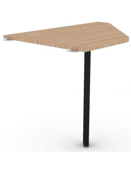 Raccordo Dx asimmetrico per scrivanie, piano in melaminico spessore mm 18 e gamba autoportante - cm 90x60x73,5h