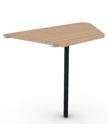 Raccordo Dx asimmetrico per scrivanie, piano in melaminico spessore mm 18 e gamba autoportante - cm 100x60x73,5h