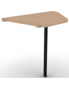 Raccordo Dx asimmetrico per scrivanie, piano in melaminico spessore mm 25 e gamba autoportante - cm 90x60x74h