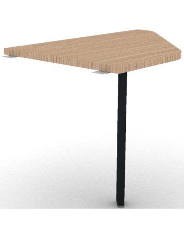 Raccordo Dx asimmetrico per scrivanie, piano in melaminico spessore mm 25 e gamba autoportante - cm 90x60x74h