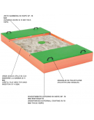 Sabbiera classica in HDPE con rinforzi della cassa in legno di pino nordico - area gioco 4 mq - cm 400x210x44h