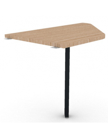Raccordo Dx asimmetrico per scrivanie, piano in melaminico spessore mm 25 e gamba autoportante - cm 100x60x74h