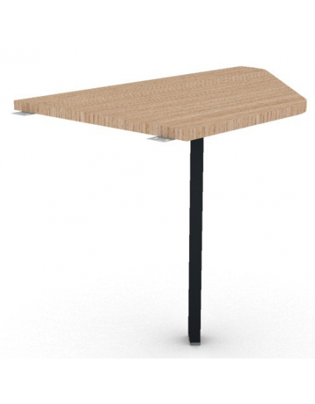 Raccordo Dx asimmetrico per scrivanie, piano in melaminico spessore mm 25 e gamba autoportante - cm 100x60x74h