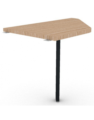 Raccordo Dx asimmetrico per scrivanie, piano in melaminico spessore mm 30 e gamba autoportante - cm 100x60x74,5h