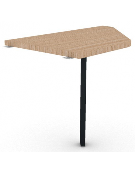 Raccordo Dx asimmetrico per scrivanie, piano in melaminico spessore mm 30 e gamba autoportante - cm 100x60x74,5h