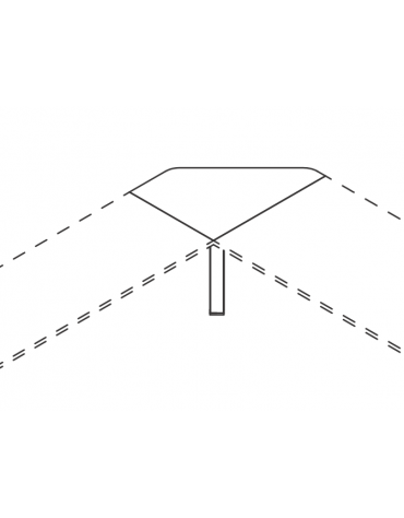 Raccordo Sx asimmetrico per scrivanie, piano in melaminico spessore mm 18 e gamba autoportante - cm 60x90x73,5h