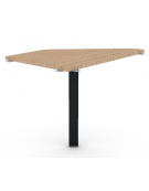 Raccordo Sx asimmetrico per scrivanie, piano in melaminico spessore mm 25 e gamba autoportante - cm 60x90x74h