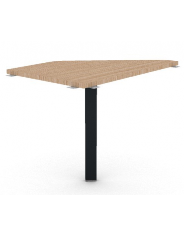 Raccordo Sx asimmetrico per scrivanie, piano in melaminico spessore mm 25 e gamba autoportante - cm 60x90x74h