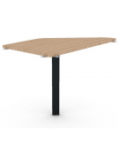 Raccordo Sx asimmetrico per scrivanie, piano in melaminico spessore mm 25 e gamba autoportante - cm 60x100x74h