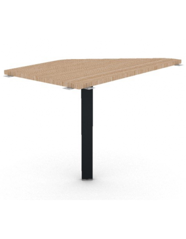 Raccordo Sx asimmetrico per scrivanie, piano in melaminico spessore mm 25 e gamba autoportante - cm 60x100x74h