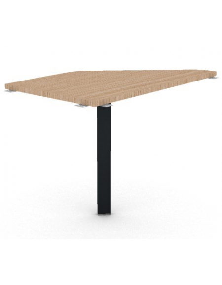 Raccordo Sx asimmetrico per scrivanie, piano in melaminico spessore mm 25 e gamba autoportante - cm 60x100x74h