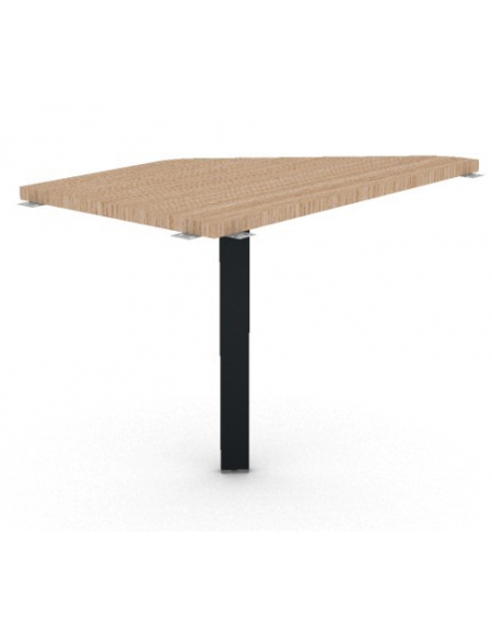 Raccordo Sx asimmetrico per scrivanie, piano in melaminico spessore mm 30 e gamba autoportante - cm 60x100x74,5h