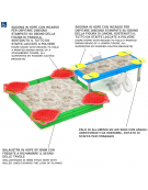 Sabbiera inclusiva con sagome a forma di fragola e limone in HDPE - pali in alluminio - cm 532x312x88h