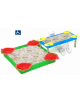 Sabbiera inclusiva con sagome a forma di fragola e limone in HDPE - pali in legno di pino - cm 532x312x88h
