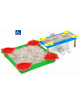 Sabbiera inclusiva con sagome a forma di fragola e limone in HDPE - pali in legno termotrattato - cm 532x312x88h