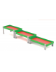 Tavolo manipolazione con struttura in alluminio - set 3 tavoli a 3 altezze differenti - cm 423x75x57h