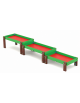 Tavolo manipolazione con struttura in plastica riciclata - set 3 tavoli a 3 altezze differenti - cm 423x75x57h