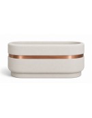 Fioriera ovale in cemento calcestruzzo per esterno - colore Bianco pietra - cm 90x45x45h - Conforme ai CAM