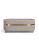 Fioriera ovale in cemento calcestruzzo per esterno - colore Grigio travertino - cm 90x45x45h - Conforme ai CAM