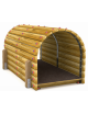 Tunnel con listoni di legno di pino nordico massello con 4 pali di sostegno in legno termotrattato - cm 115x200x102h