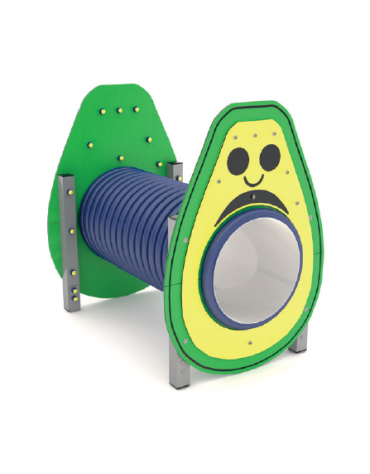 Tunnel con pannello a forma di avocado realizzato in HDPE con struttura in alluminio - cm 139x94x129h