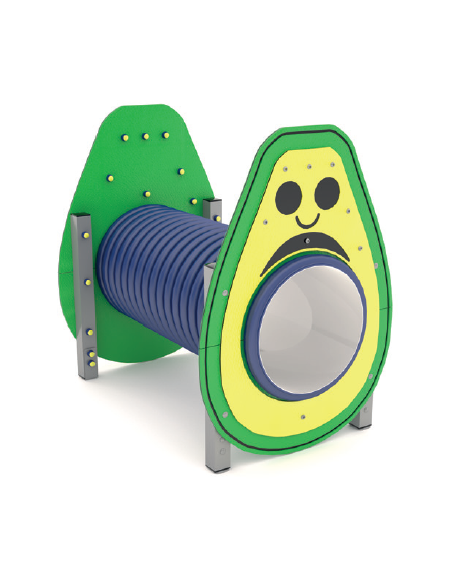 Tunnel con pannello a forma di avocado realizzato in HDPE con struttura in alluminio - cm 139x94x129h