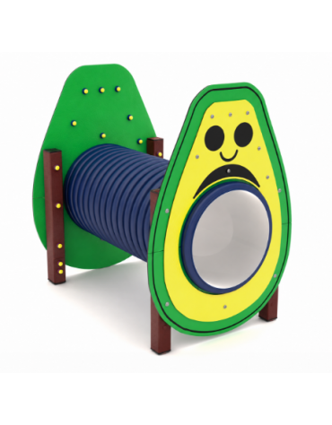 Tunnel con pannello a forma di avocado realizzato in HDPE con struttura in plastica riciclata - cm 139x94x129h