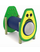 Tunnel con pannello a forma di avocado realizzato in HDPE con struttura in legno di pino nordico - cm 139x94x129h