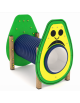 Tunnel con pannello a forma di avocado realizzato in HDPE con struttura in legno termotrattato - cm 139x94x129h