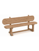 Panchina con schienale per 3 bambini in legno di pino termotrattato - cm 150x36x65h - Età d'uso da 2 a 8 anni