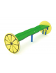 Panchina per bambini senza schienale, con sagoma Limone - realizzata in HDPE - Seduta ergonomica - cm 114x34x34h
