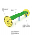 Panchina per bambini senza schienale, con sagome Limoni - realizzata in HDPE - Seduta ergonomica - cm 114x34x34h