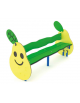 Panchina per bambini con schienale, sagoma Pera - realizzata in HDPE - Seduta ergonomica - cm 118x40x63h