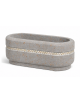 Fioriera ovale per esterno in cemento calcestruzzo colore Grigio travertino - con greca decorativa - cm 90x45x45h - CAM