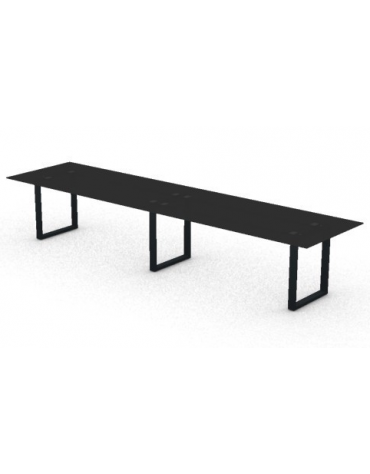Raccordo Sx asimmetrico per scrivanie, piano in melaminico spessore mm 30 e gamba autoportante - cm 60x100x74,5h