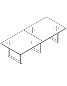Raccordo Sx asimmetrico per scrivanie, piano in melaminico spessore mm 30 e gamba autoportante - cm 60x100x74,5h