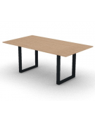Tavolo riunione piano melaminico spessore mm 18 e gamba metallica ad anello chiuso - Colori a scelta - cm 180x100x73,5h