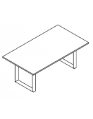 Tavolo riunione piano melaminico spessore mm 18 e gamba metallica ad anello chiuso - Colori a scelta - cm 200x100x73,5h