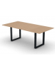 Tavolo riunione piano melaminico spessore mm 18 e gamba metallica ad anello chiuso - Colori a scelta - cm 200x100x73,5h
