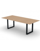 Tavolo riunione piano melaminico spessore mm 18 e gamba metallica ad anello chiuso - Colori a scelta - cm 220x100x73,5h