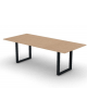 Tavolo riunione piano melaminico spessore mm 18 e gamba metallica ad anello chiuso - Colori a scelta - cm 220x100x73,5h