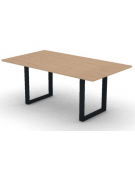 Tavolo riunione piano melaminico spessore mm 25 e gamba metallica ad anello chiuso - Colori a scelta - cm 180x100x74h