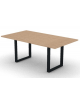 Tavolo riunione piano melaminico spessore mm 25 e gamba metallica ad anello chiuso - Colori a scelta - cm 180x100x74h