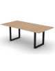 Tavolo riunione piano melaminico spessore mm 25 e gamba metallica ad anello chiuso - Colori a scelta - cm 200x100x74h