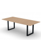 Tavolo riunione piano melaminico spessore mm 25 e gamba metallica ad anello chiuso - Colori a scelta - cm 220x100x74h
